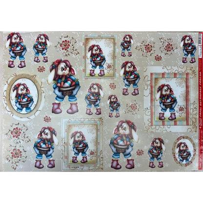 Papel Decoupage 34x48 LDP-011 Páscoa Coelhinha Fazendeira - Palácio da Arte