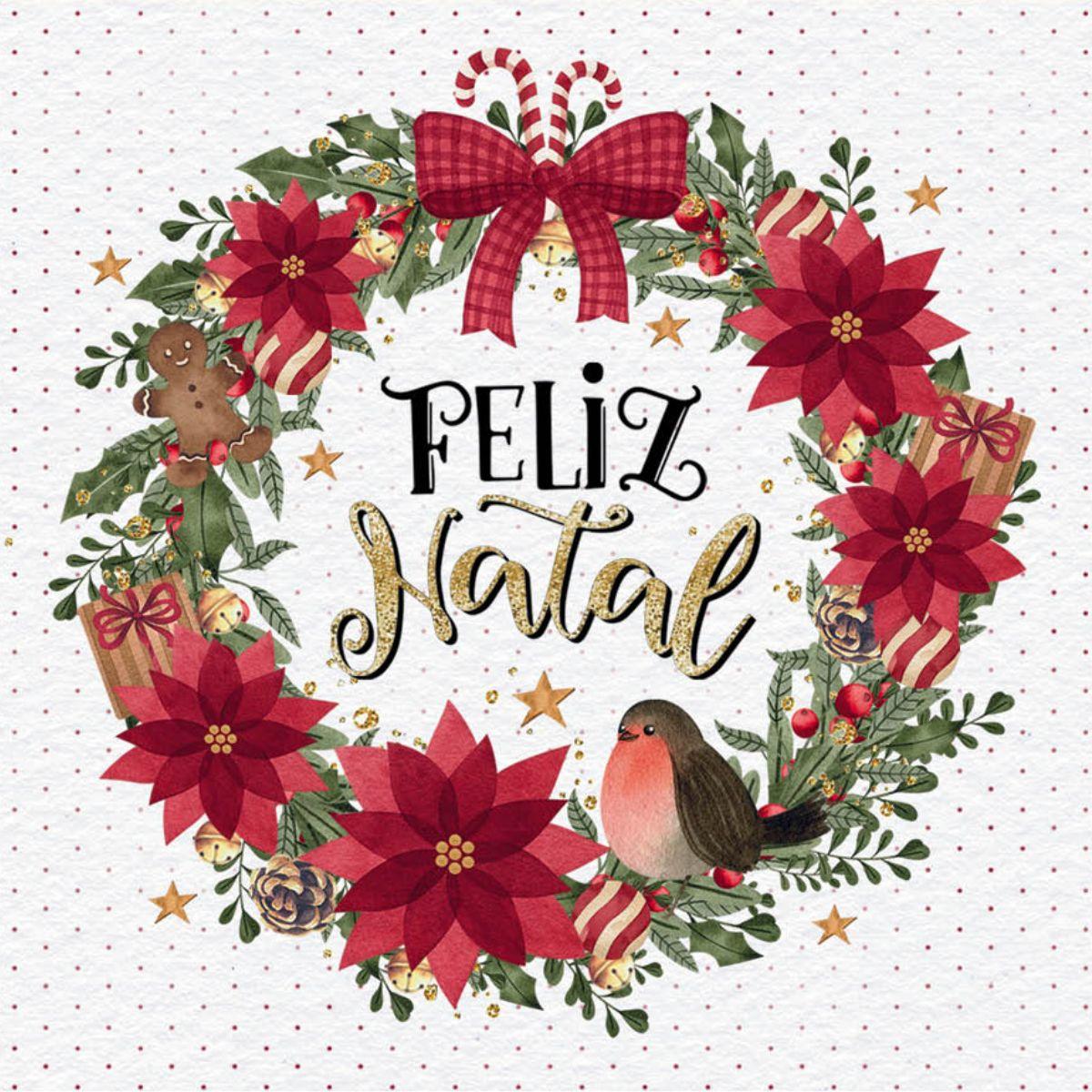 Papel Decoupage Adesiva Litoarte DANX-014 Guirlanda de Natal 10x10cm - Palácio da Arte