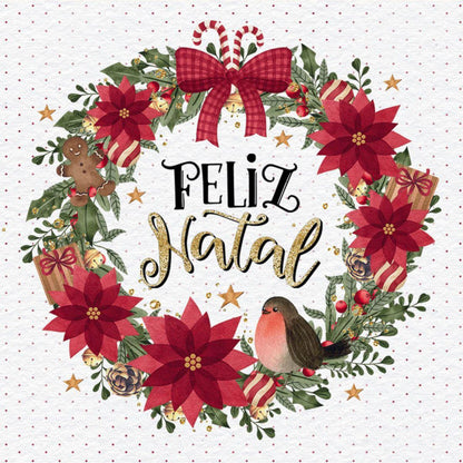 Papel Decoupage Adesiva Litoarte DANX-014 Guirlanda de Natal 10x10cm - Palácio da Arte