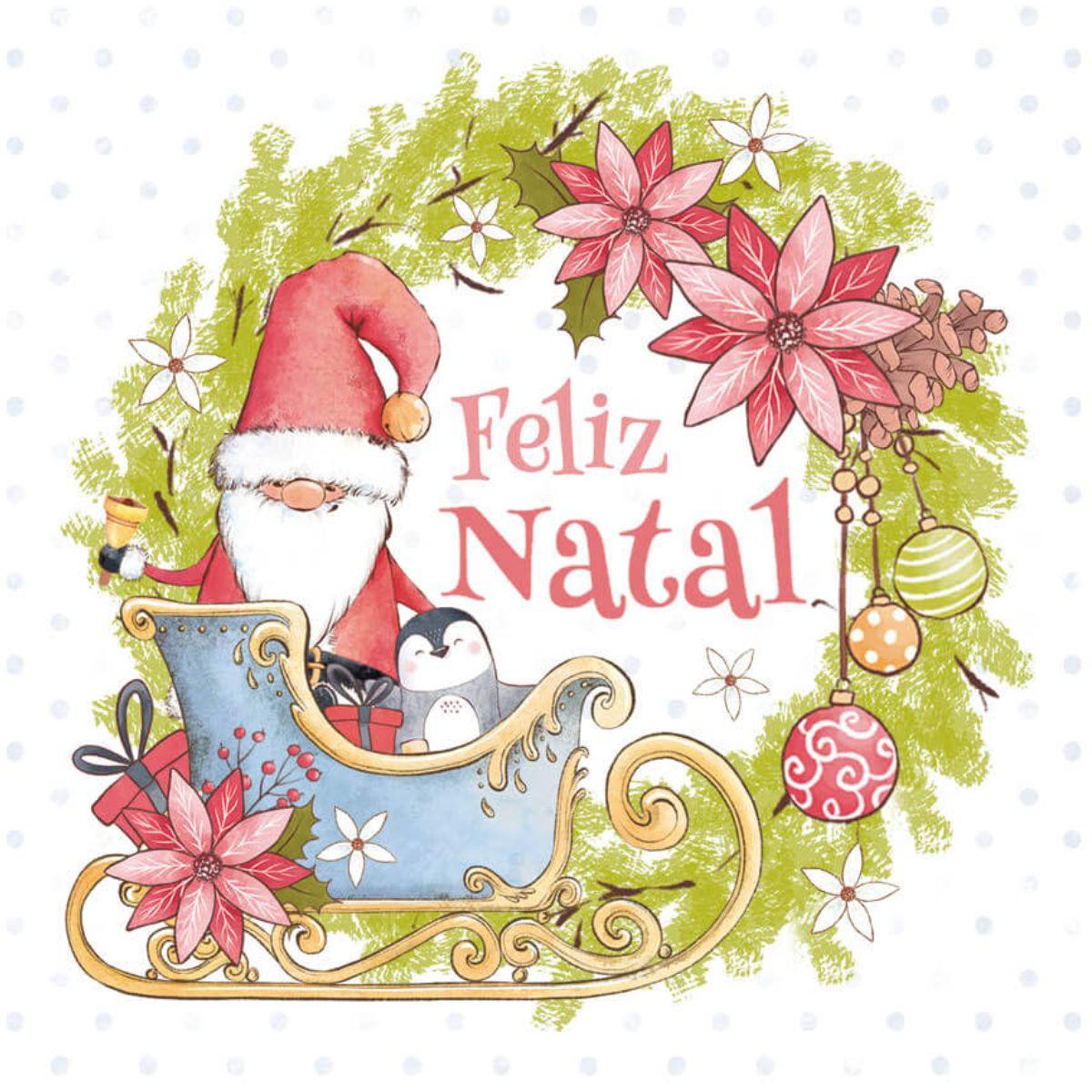 Papel Decoupage Adesiva Litoarte DANX-017 Feliz Natal 10x10cm - Palácio da Arte