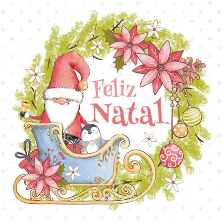 Papel Decoupage Adesiva Litoarte DANX-017 Feliz Natal 10x10cm - Palácio da Arte