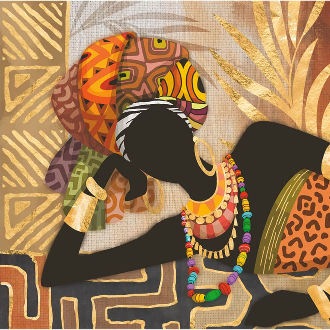 Papel Decoupage Adesiva Litoarte DAX-215 Mulher Africana 10x10cm - Palácio da Arte