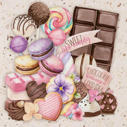 Papel Decoupage Adesiva Litoarte DAXV-097 Sweet Like 15x15cm - Palácio da Arte