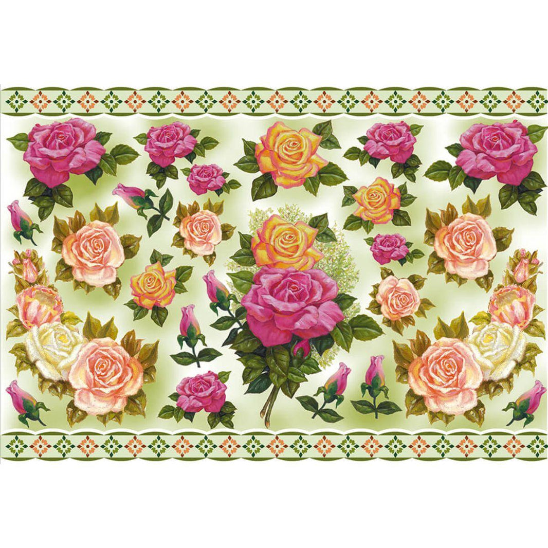Papel Decoupage Litoarte PD-078 Rosas 49x34,3cm - Palácio da Arte