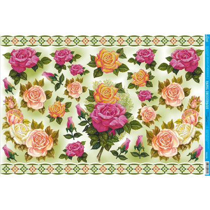 Papel Decoupage Litoarte PD-078 Rosas 49x34,3cm - Palácio da Arte