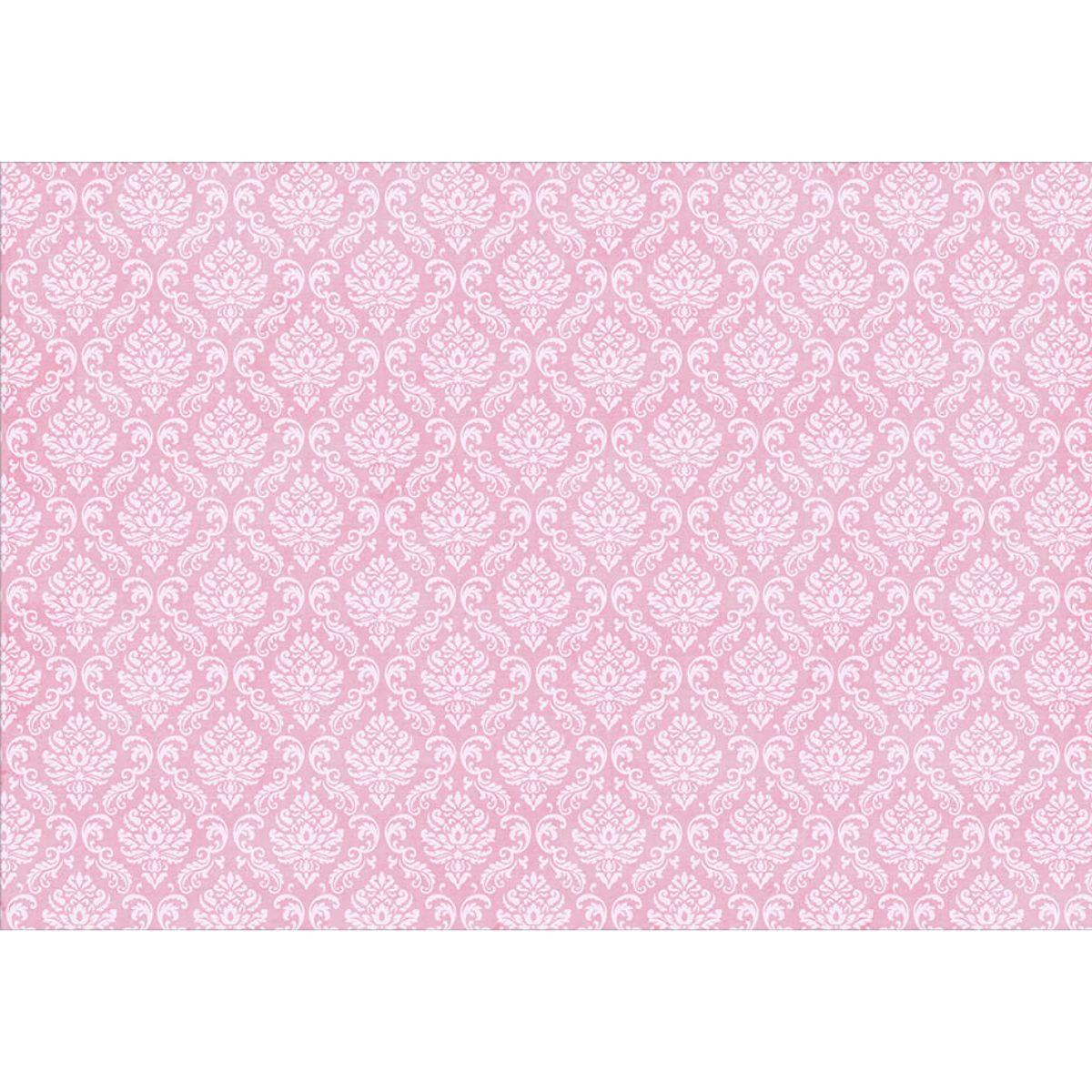 Papel Decoupage Litoarte PD-1006 Estampa Arabesco Rosa 49x34,3cm - Palácio da Arte