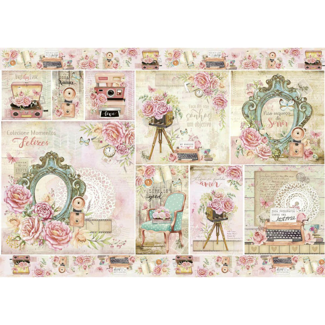 Papel Decoupage Litoarte PD-1038 Bons Momentos 49x34,3cm - Palácio da Arte