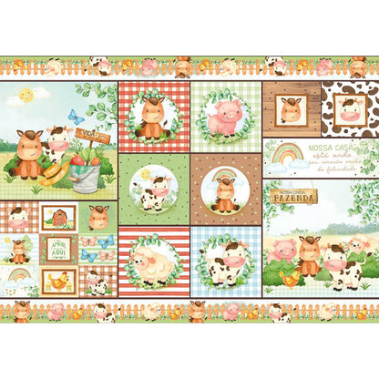 Papel Decoupage Litoarte PD-1096 Doce Fazendinha 49x34cm - Palácio da Arte