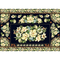 Papel Decoupage Litoarte PD-157 Flores com Fundo Preto 49x34,3cm - Palácio da Arte
