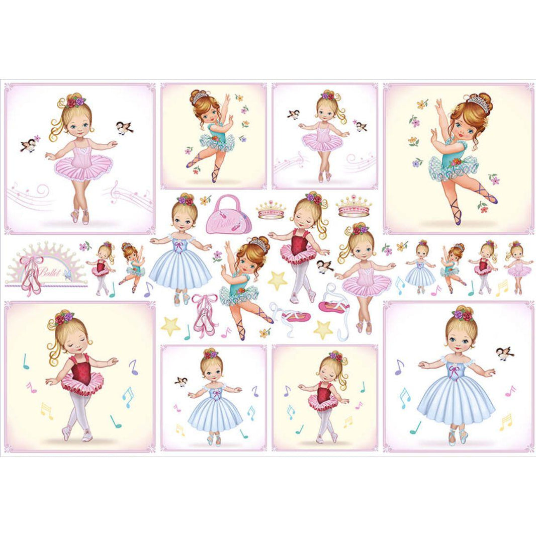 Papel Decoupage Litoarte PD-194 Bailarinas na Ponta do Pé 49x34,3cm - Palácio da Arte