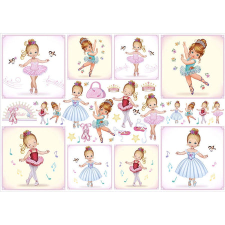 Papel Decoupage Litoarte PD-194 Bailarinas na Ponta do Pé 49x34,3cm - Palácio da Arte