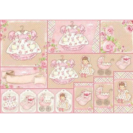 Papel Decoupage Litoarte PD-414N Bebê Menina 49x34,3cm - Palácio da Arte