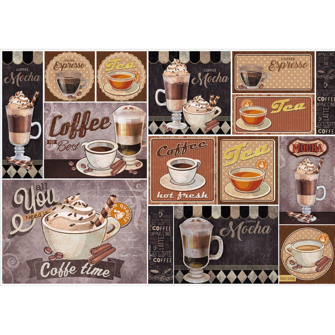 Papel Decoupage Litoarte PD-430 Café Vintage 49x34,3cm - Palácio da Arte