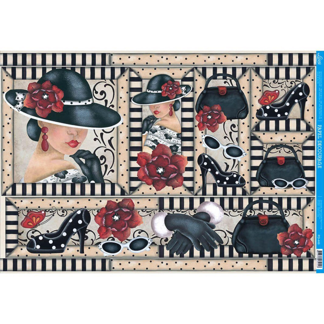 Papel Decoupage Litoarte PD-449 Mulher 49x34,3cm - Palácio da Arte