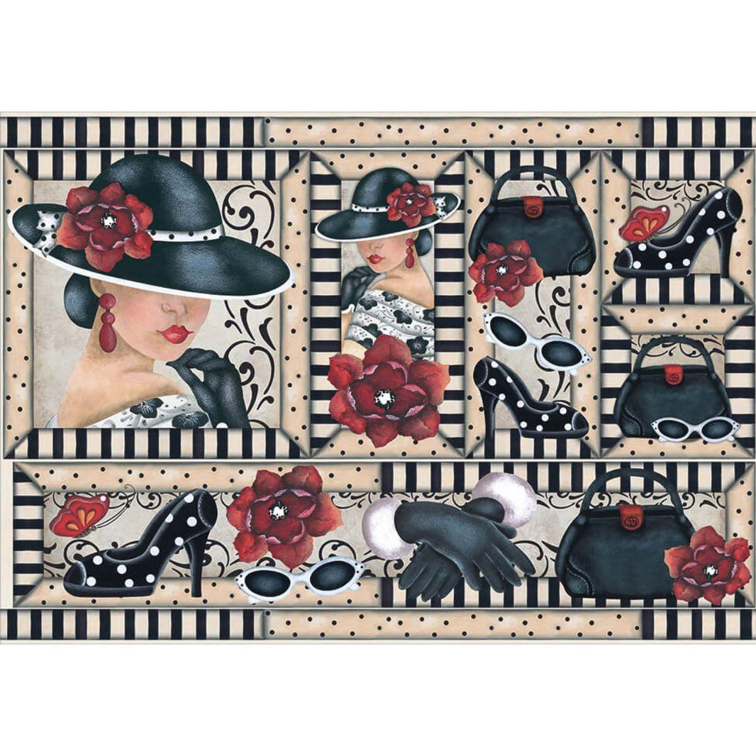 Papel Decoupage Litoarte PD-449 Mulher 49x34,3cm - Palácio da Arte
