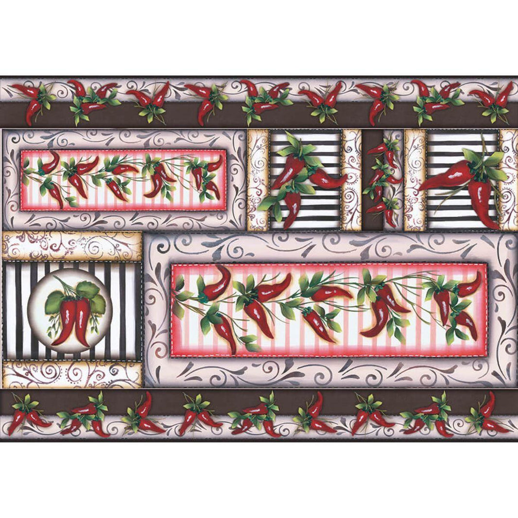 Papel Decoupage Litoarte PD-458 Pimenta 49x34,3cm - Palácio da Arte