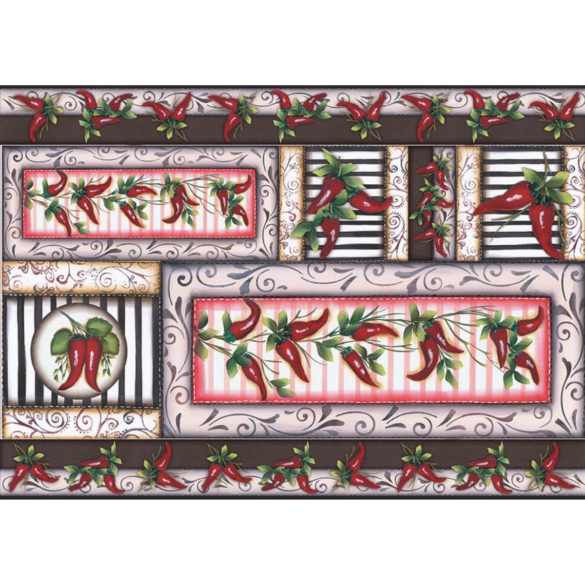 Papel Decoupage Litoarte PD-458 Pimenta 49x34,3cm - Palácio da Arte