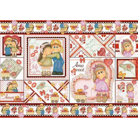 Papel Decoupage Litoarte PD-667 Amo Você 49x34,3cm - Palácio da Arte