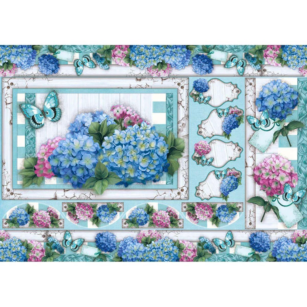 Papel Decoupage Litoarte PD-701 Moldura Flores 49x34,3cm - Palácio da Arte