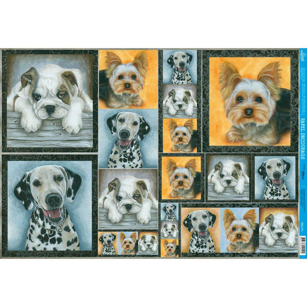 Papel Decoupage Litoarte PD-771 Cachorros 49x34,3cm - Palácio da Arte