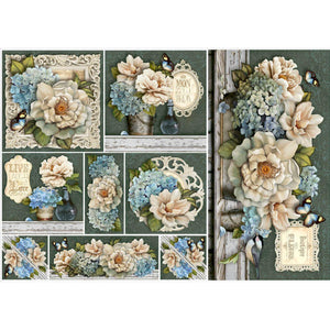 Papel Decoupage Litoarte PD-890 Flores II 49x34,3cm - Palácio da Arte