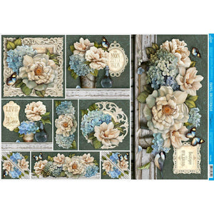 Papel Decoupage Litoarte PD-890 Flores II 49x34,3cm - Palácio da Arte