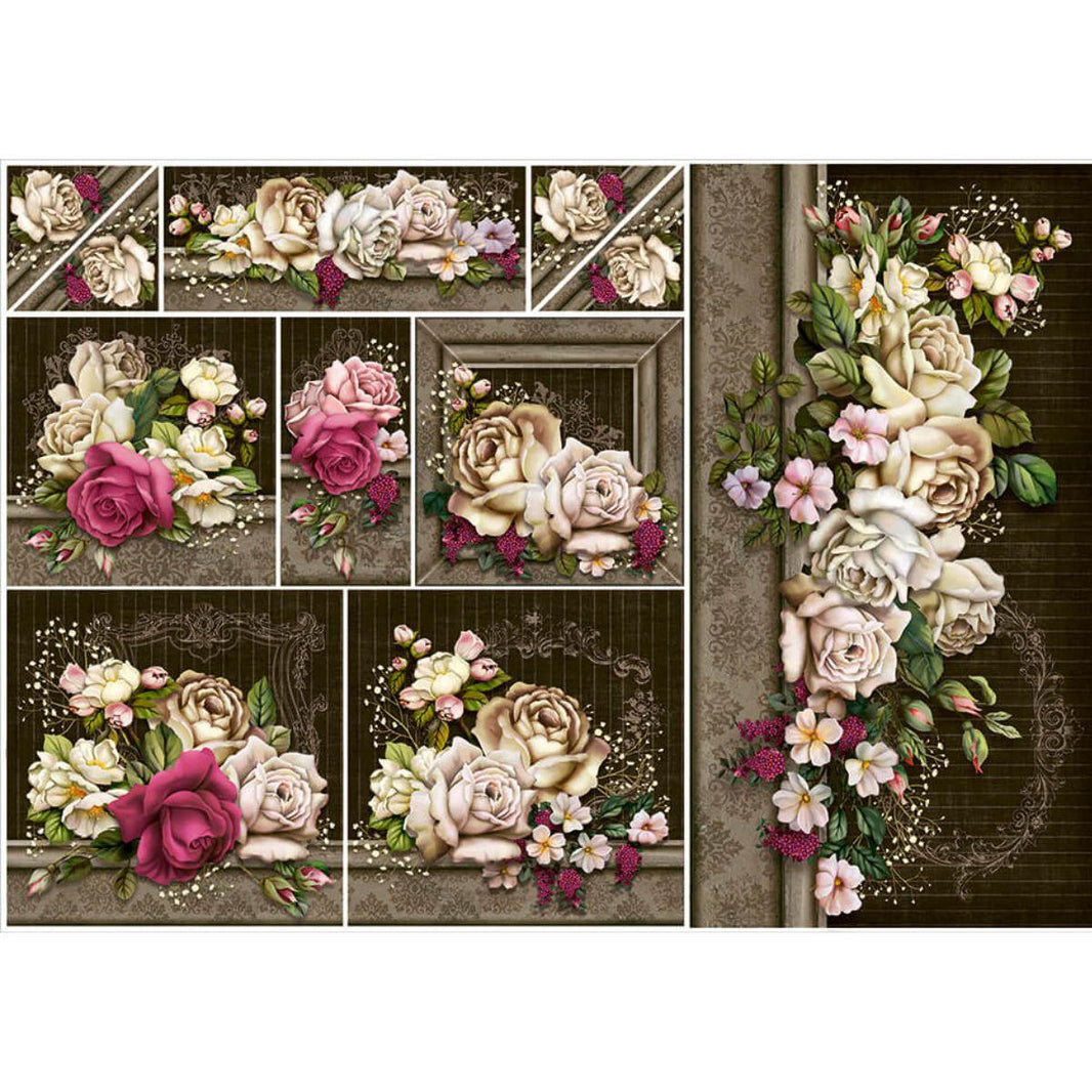 Papel Decoupage Litoarte PD-891 Flores III 49x34,3cm - Palácio da Arte