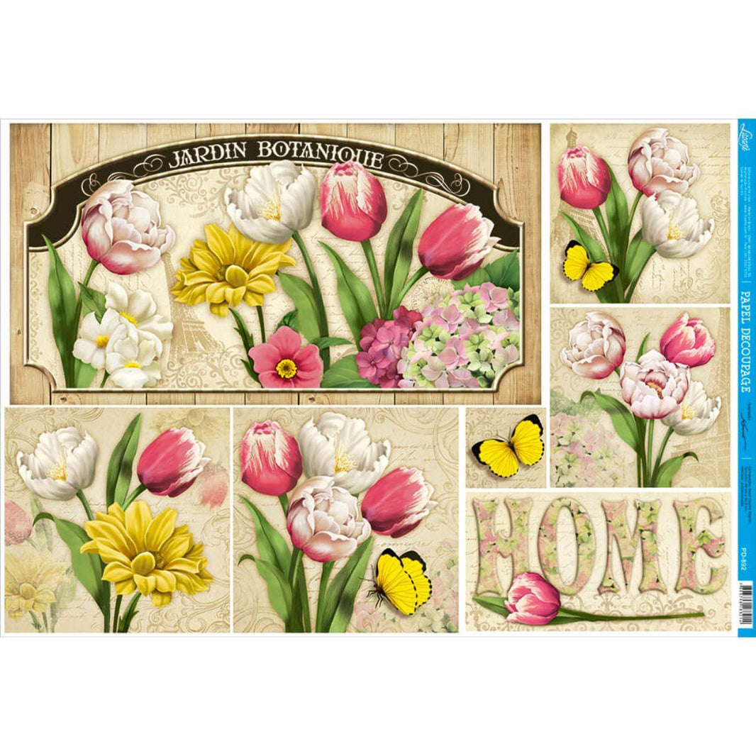 Papel Decoupage Litoarte PD-892 Jardin Botanique 49x34,3cm - Palácio da Arte