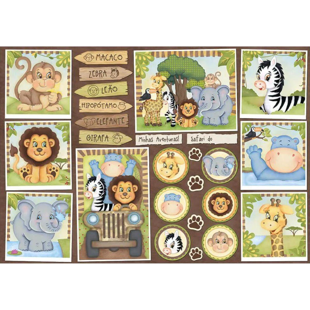 Papel Decoupage Litoarte PD-923 Safari 49x34,3cm - Palácio da Arte