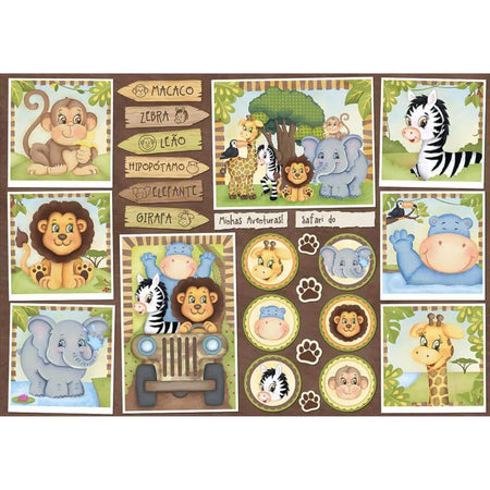 Papel Decoupage Litoarte PD-923 Safari 49x34,3cm - Palácio da Arte