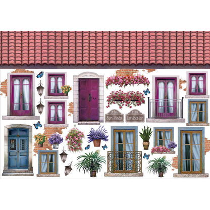Papel Decoupage Litoarte PD-924 Telhado, Portas e Janelas 49x34,3cm - Palácio da Arte