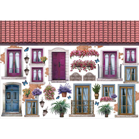 Papel Decoupage Litoarte PD-924 Telhado, Portas e Janelas 49x34,3cm - Palácio da Arte