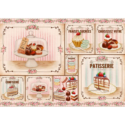 Papel Decoupage Litoarte PD-976 Patisserie 49x34,3cm - Palácio da Arte