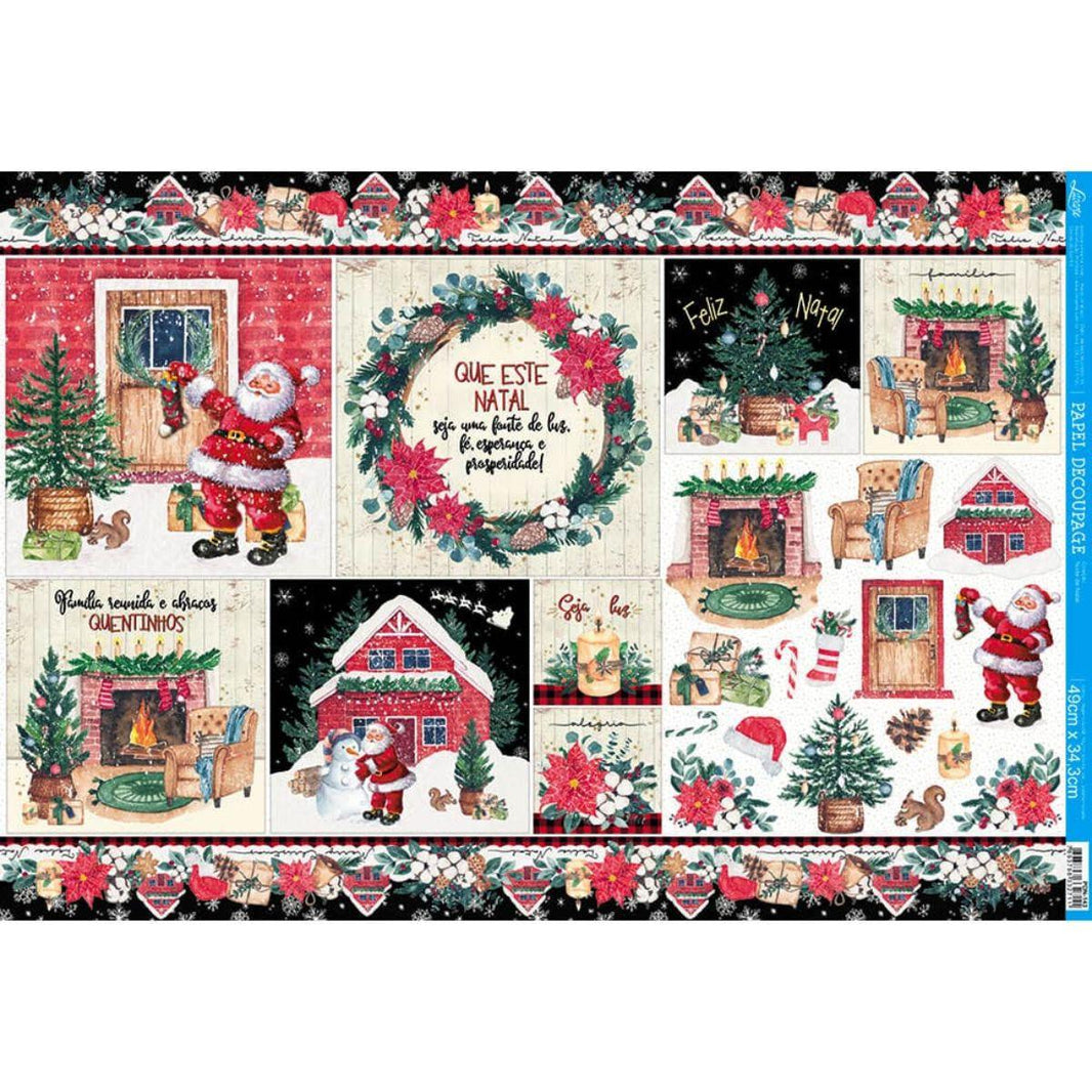 Papel Decoupage Litoarte PDN-143 Natal Que Este Natal 49x34,3cm - Palácio da Arte