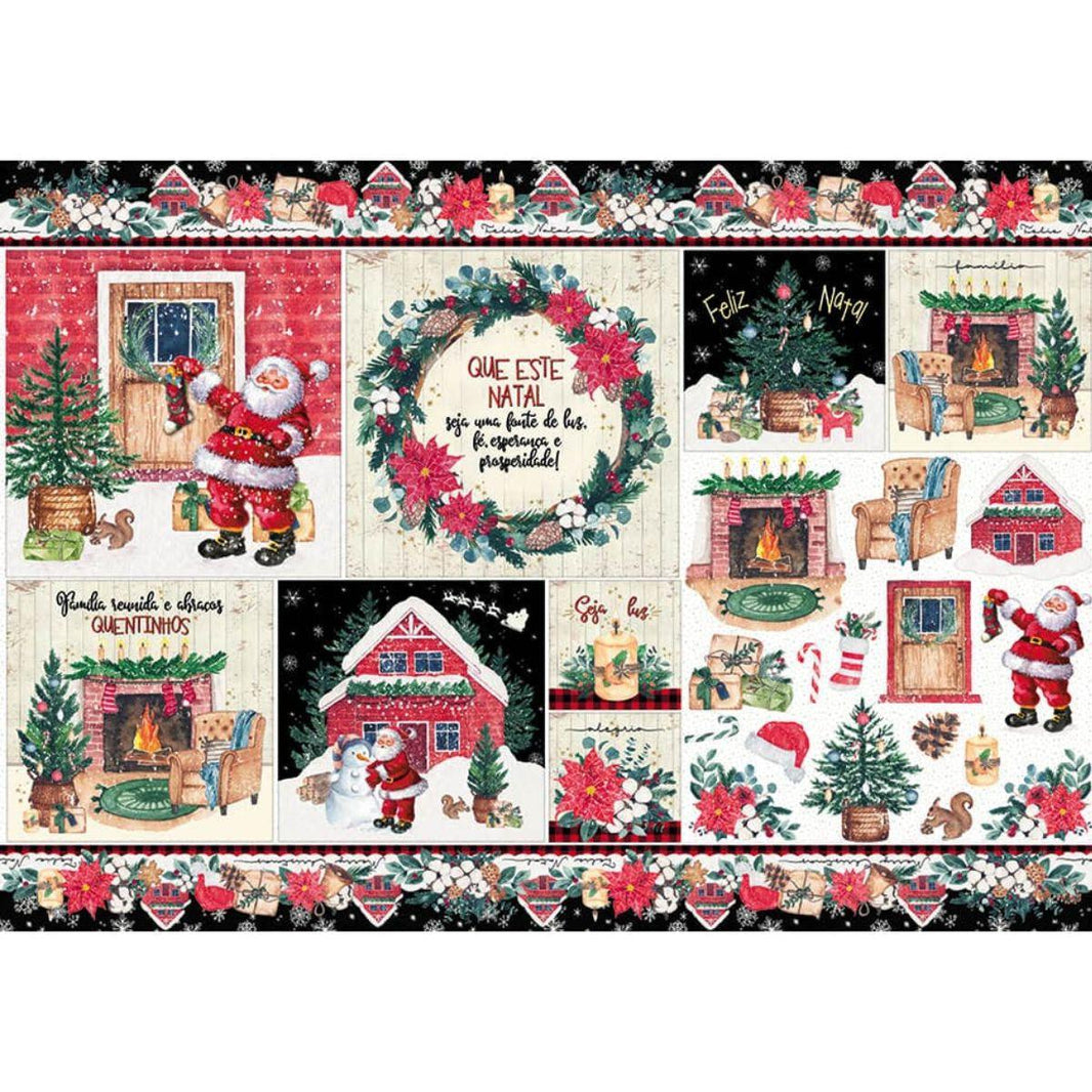 Papel Decoupage Litoarte PDN-143 Natal Que Este Natal 49x34,3cm - Palácio da Arte