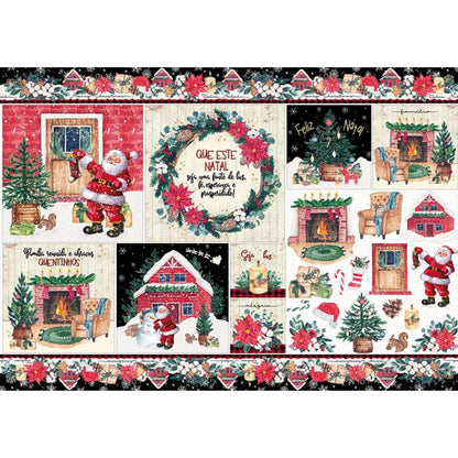 Papel Decoupage Litoarte PDN-143 Natal Que Este Natal 49x34,3cm - Palácio da Arte