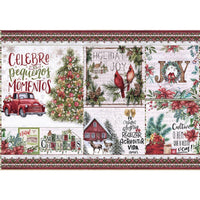 Papel Decoupage Litoarte PDN-147 Natal Vintage 49x34,3cm - Palácio da Arte