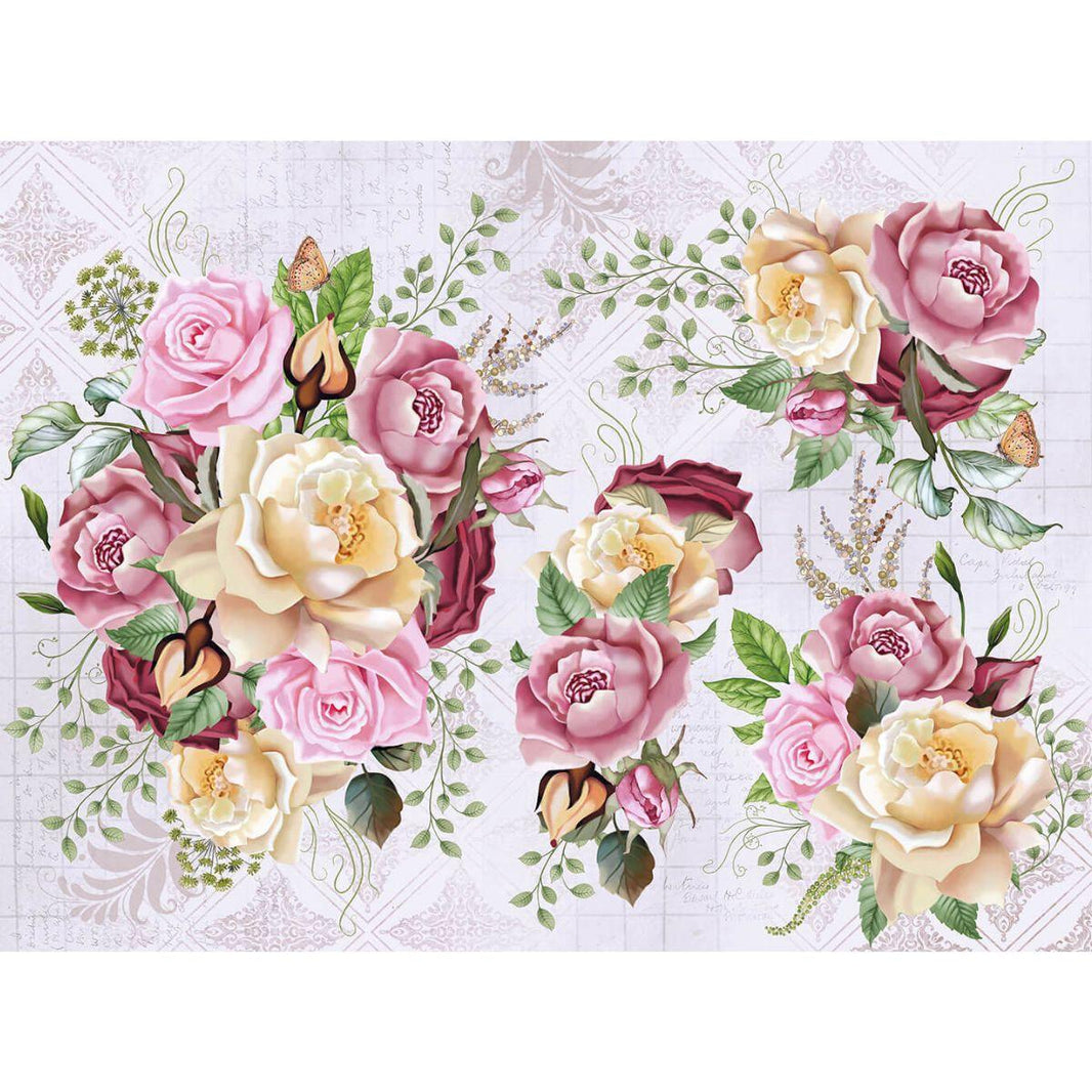 Papel Decoupage Litoarte PDZ-003 Rosas 24,5x33cm - Palácio da Arte