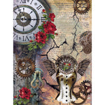 Papel Decoupage Litoarte PDZ-015 Relógio Estilo Steampunk 24,5x33cm - Palácio da Arte