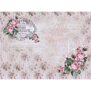 Papel Decoupage Litoarte PDZ-023 Rosas Vintage 24,5x33cm - Palácio da Arte