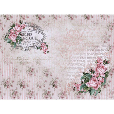 Papel Decoupage Litoarte PDZ-023 Rosas Vintage 24,5x33cm - Palácio da Arte