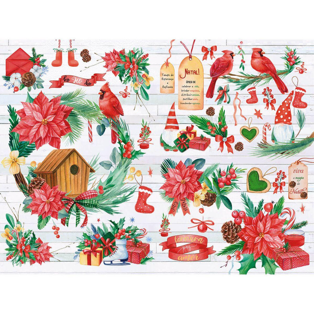Papel Decoupage Litoarte PDZN-001 Decoração de Natal 24,5x33cm - Palácio da Arte