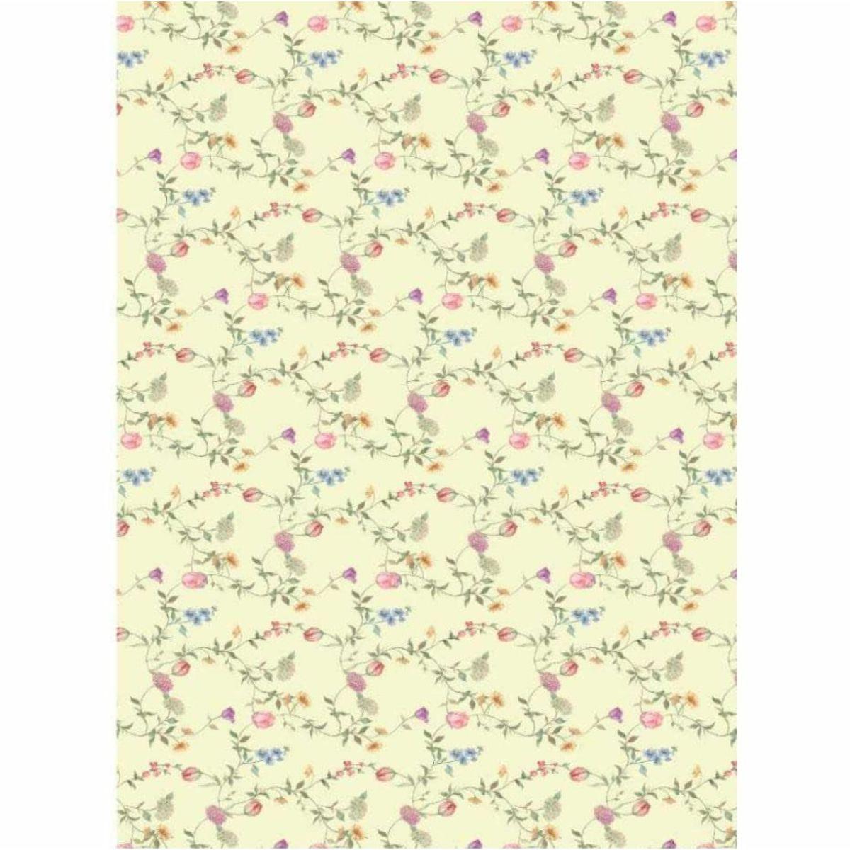 Papel Decoupage OPAPEL 30x45 2479 Estampa Flores Micro II - Palácio da Arte