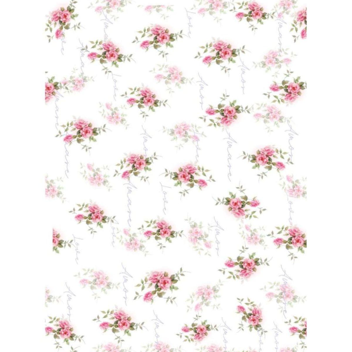 Papel Decoupage OPAPEL 30x45 2530 Estampa Flores Micro III - Palácio da Arte