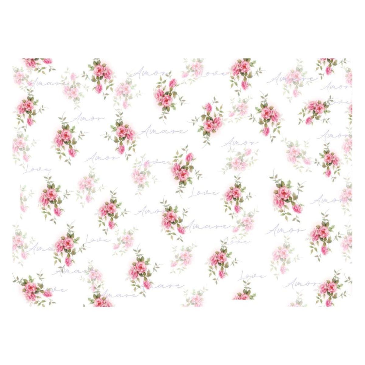 Papel Decoupage OPAPEL 30x45 2530 Estampa Flores Micro III - Palácio da Arte