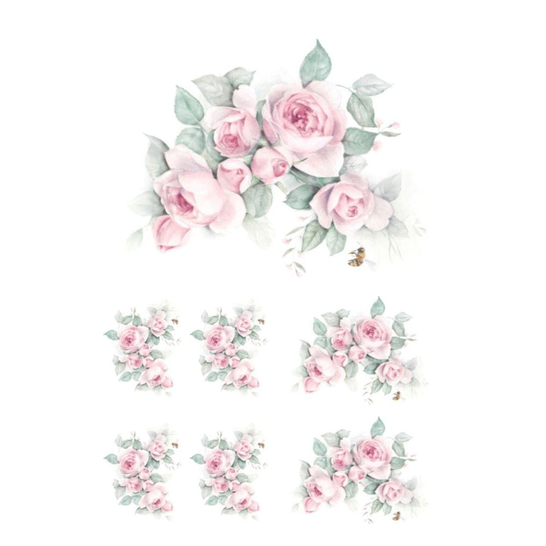 Papel Decoupage OPAPEL 30x45 2564 Flor Rosa Vintage - Palácio da Arte