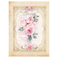 Papel Decoupage OPAPEL 30x45 2815 Flor Rosas Moldura - Palácio da Arte