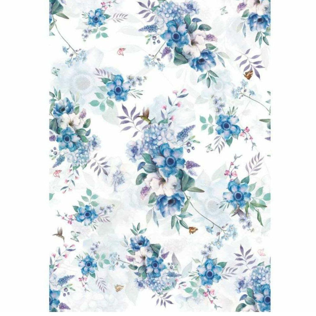 Papel Decoupage OPAPEL 30x45 3078 Estamparia Flores Azuis I - Palácio da Arte