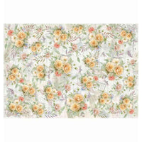 Papel Decoupage OPAPEL 30x45 3275 Flores Rosas Amarela Postal - Palácio da Arte