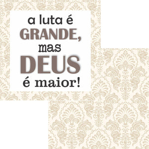 Papel Scrapbook 15x15 2780 Frase 2 A Luta é Grande OPACARD - Palácio da Arte